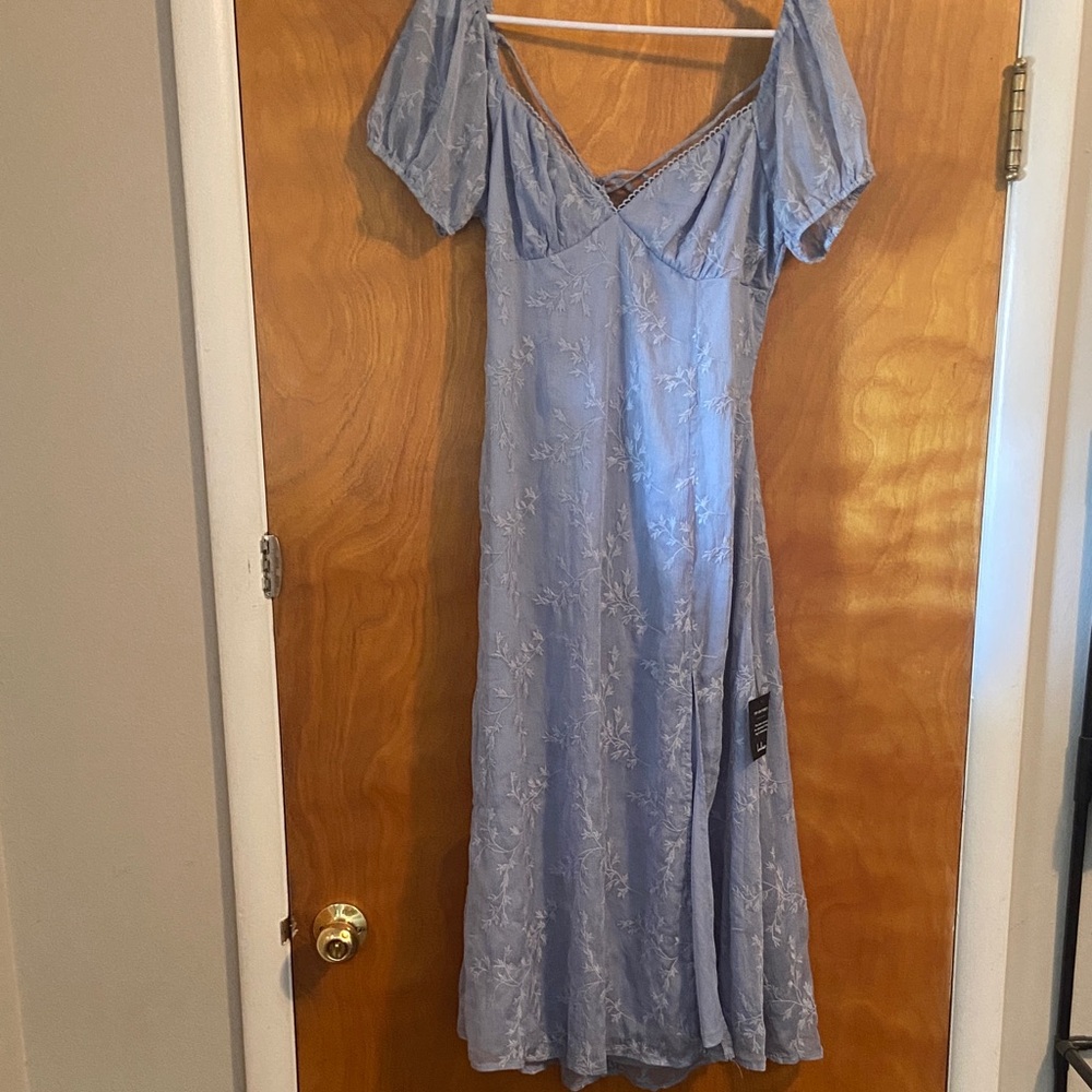 Lulu's Light Blue Midi Dress